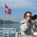 Taking snaps on the Lake Annecy boat cruise