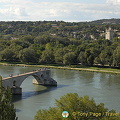 A aerial view of Avignon bridge