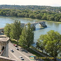 A view of Pont Benezet partially crossing the Rhône river