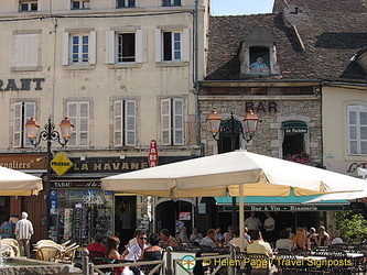 Restaurants in the centre of Beaune town.