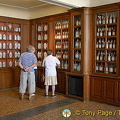 Pharmacy with cabinets of unusual potions