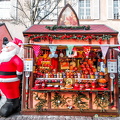 Souvenir stand manned by Santa