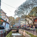 Christmas market stalls along the Lauch River