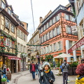Walking down Rue des Dentelles in La Petite France