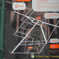 Local area map showing entrance and exit of Catacombes