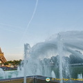 The Eiffel Tower and the Fountain of Warsaw