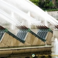 20 water canons shoot water into the Fountain of Warsaw basin