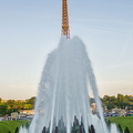 View of the Eiffel Tower from the water canons