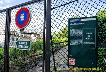 Clos Montmartre, closed to the public