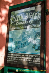 Au Lapin Agile cabaret is on every evening, except Mondays