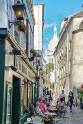 View of the Sacre Coeur through this back street