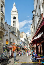 View of the white tower of Sacre Coeur
