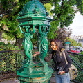Having a drink from Montmartre's Wallace fountain