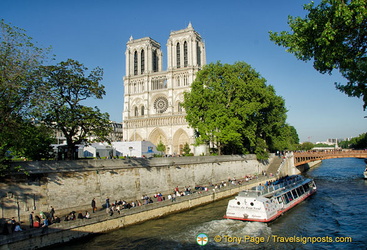 Cruising by Notre-Dame's west facade