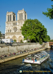 Notre-Dame western facade and Seine River view
