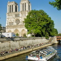 Notre-Dame western facade and Seine River view