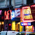 Neon signs competing for attention