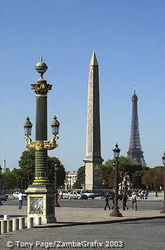 The Place de la Concorde  is one of Europe's most magnificent and historic squares
