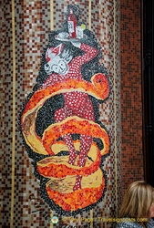 Mosaic tile decoration of Bar du Marché 