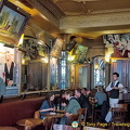 Café La Palette's other room with wall tile decorations from the 1930s-40s