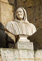 Bust of Jean Mabillon, a French Benedictine monk and scholar, believed to be the founder of palaeography and diplomatics