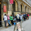 Queue waiting for entry to the Sainte-Chapelle concert