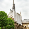 Upper section of Sainte-Chapelle, as seen from the gates of the Palais de Justice