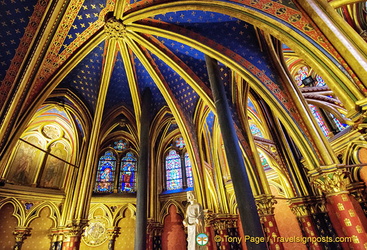 Richly decorated ceiling of Sainte-Chapelle Lower Chapel