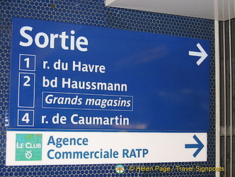 Metro exit at Bd Haussmann