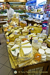 Beautiful cheeses at Raspail market