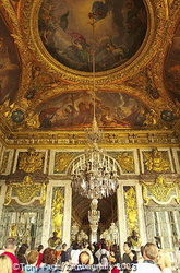 Hall of Mirrors - The paintings on the ceiling illustrate events in the life of King Louis XIV