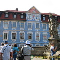 The Wedgewood blue Hellerhaus was the birth place of Joseph Heller, a local businessman, historian and art collector