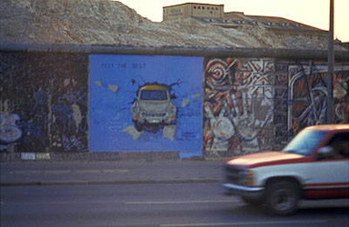 The famous Berlin Wall graffiti