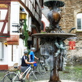 This fountain in Karlsbader Platz is a gift from Karlovy Vary, twin town to Bernkastel