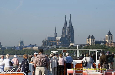 Approaching Cologne on our river boat