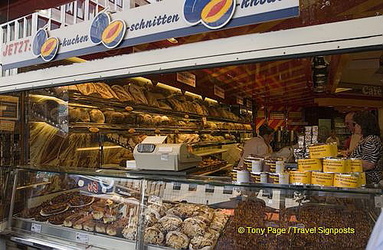 Well-stocked Cologne bread shop