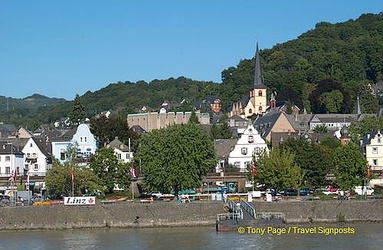 The town of Linz as seen from our Rhine River Cruise
