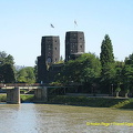 Remagen bridge towers as viewed from a Rhine River Cruise