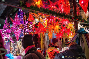 Colourful lights and shawls
