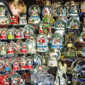 Stall selling Christmas snow globes (1693 visits) Leipzig Christmas market on Marktplatz Stall selling Christmas snow globes