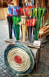 Colourful arrows at the Medieval Christmas Market