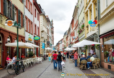 Heidelberg Hauptstrasse is one of the longest pedestrian streets in Europe