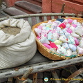 Colorful little bags of herbs