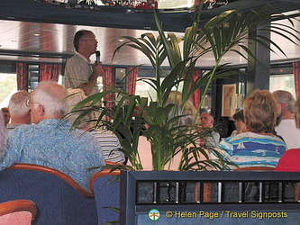 Hendrik commencing a lecture on river locks
[Main Locks - Europe River Cruise - Germany]