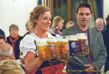 Getting a shot of the waitresses was unusually difficult.  They were kept busy delivering much needed beer.