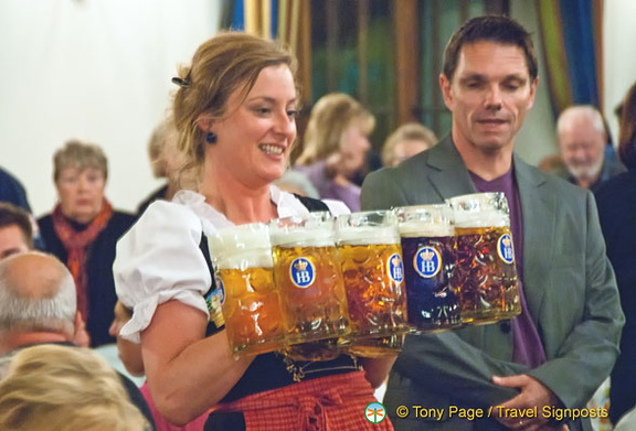 Getting a shot of the waitresses was unusually difficult.  They were kept busy delivering much needed beer.