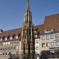 Schöner Brunnen, the beautiful fountain in the Nuremberg Hauptmarkt