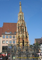 The beautiful fountain in Nuremberg market square