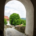 View through an archway at Veste Oberhaus