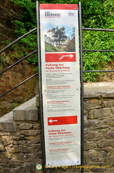 Direction to the Veste Oberhaus footpath